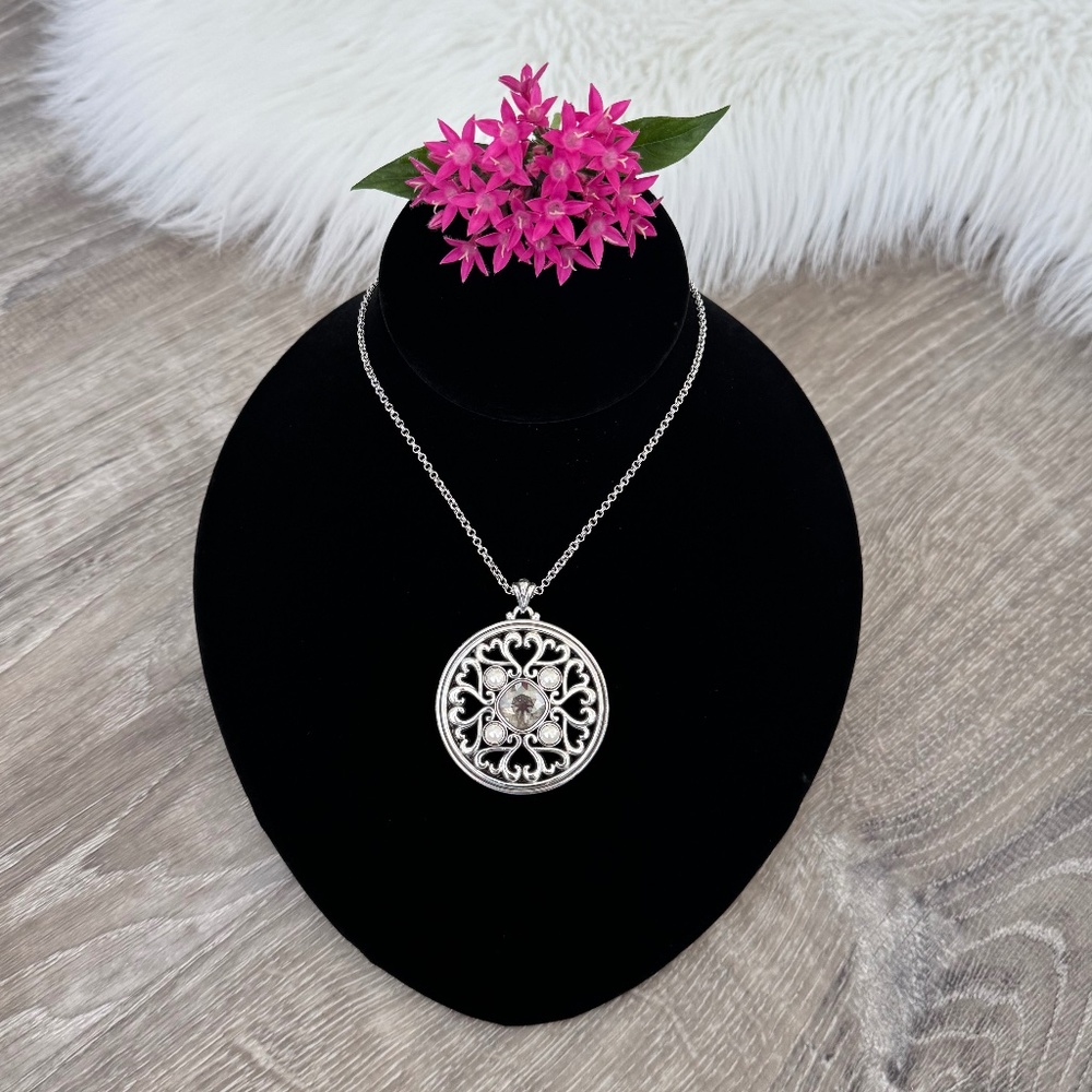 🌸 BRIGHTON Emma Pearl and Crystal Reversible Adjustable Necklace